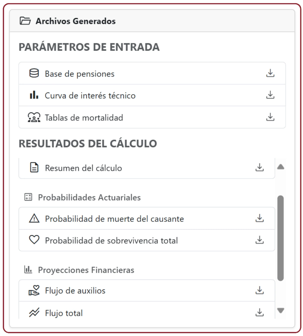 Archivos generados